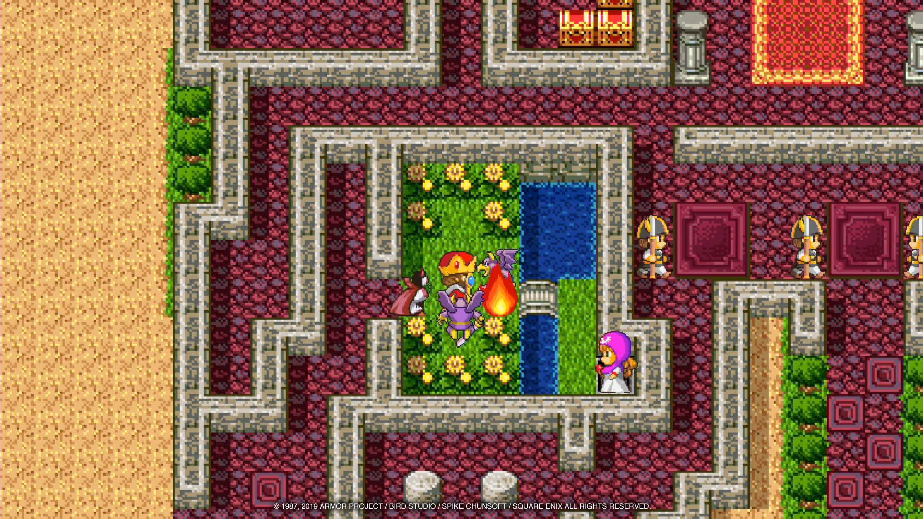 The king is attacked by monsters in the castle.