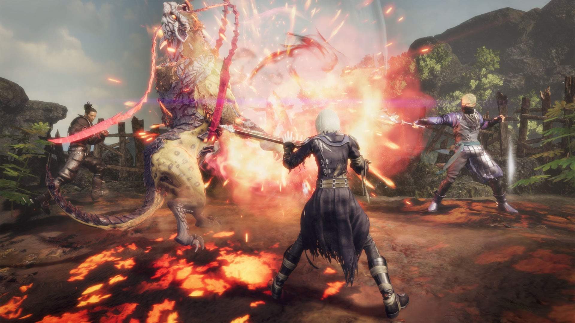 Ash, Neon, and Jack fighting an enemy