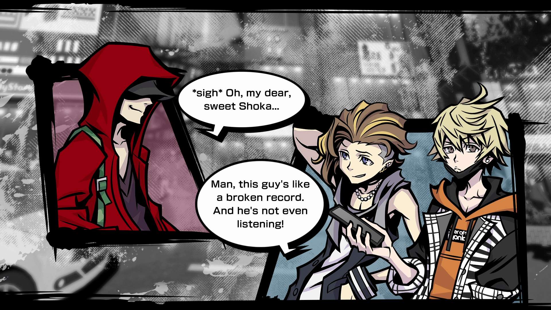 A support Reaper talks to Fret and Rindo