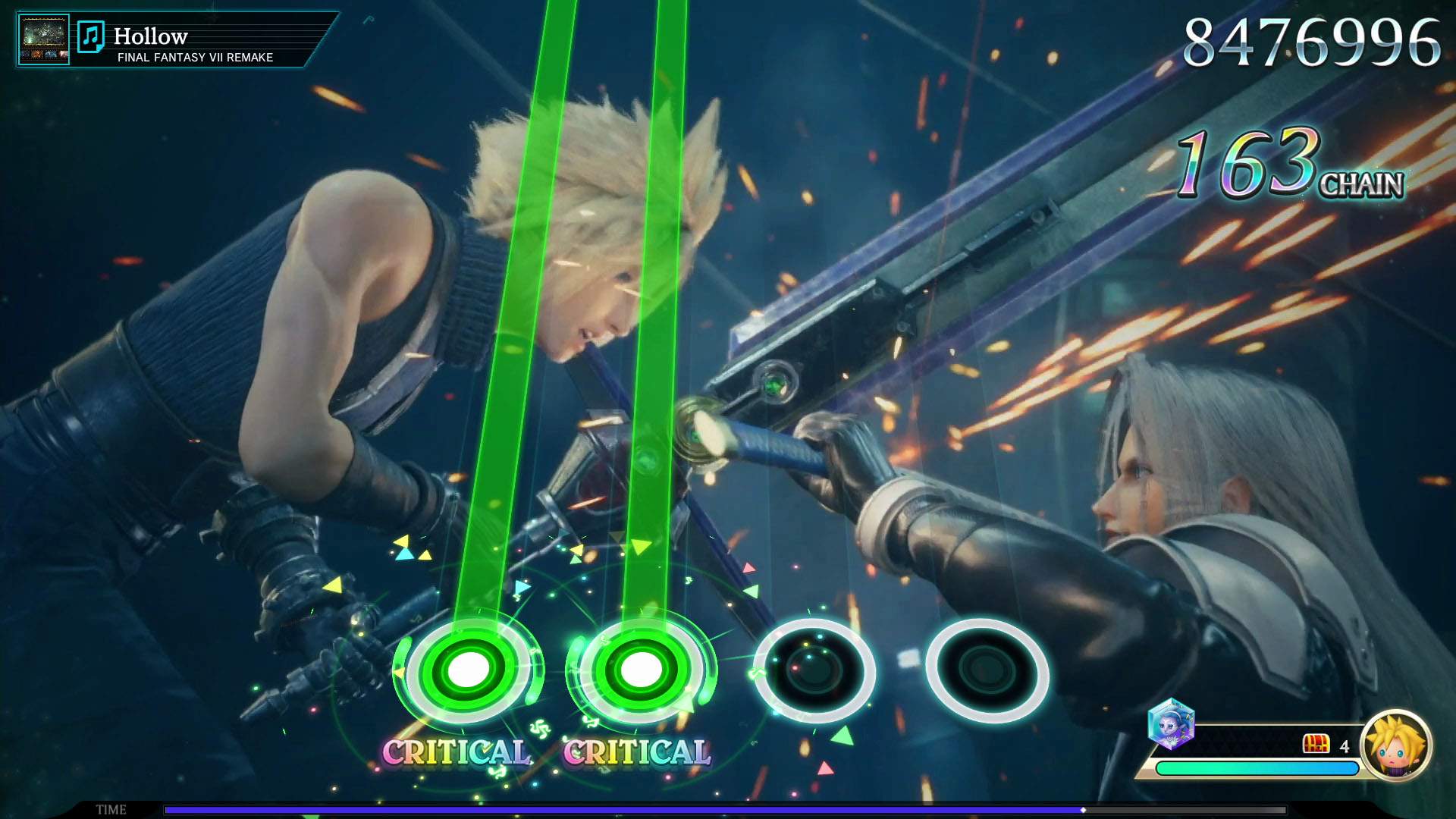 Cloud stellt sich Sephiroth zur Musik von „Hollow“ aus FINAL FANTASY 7 REMAKE.