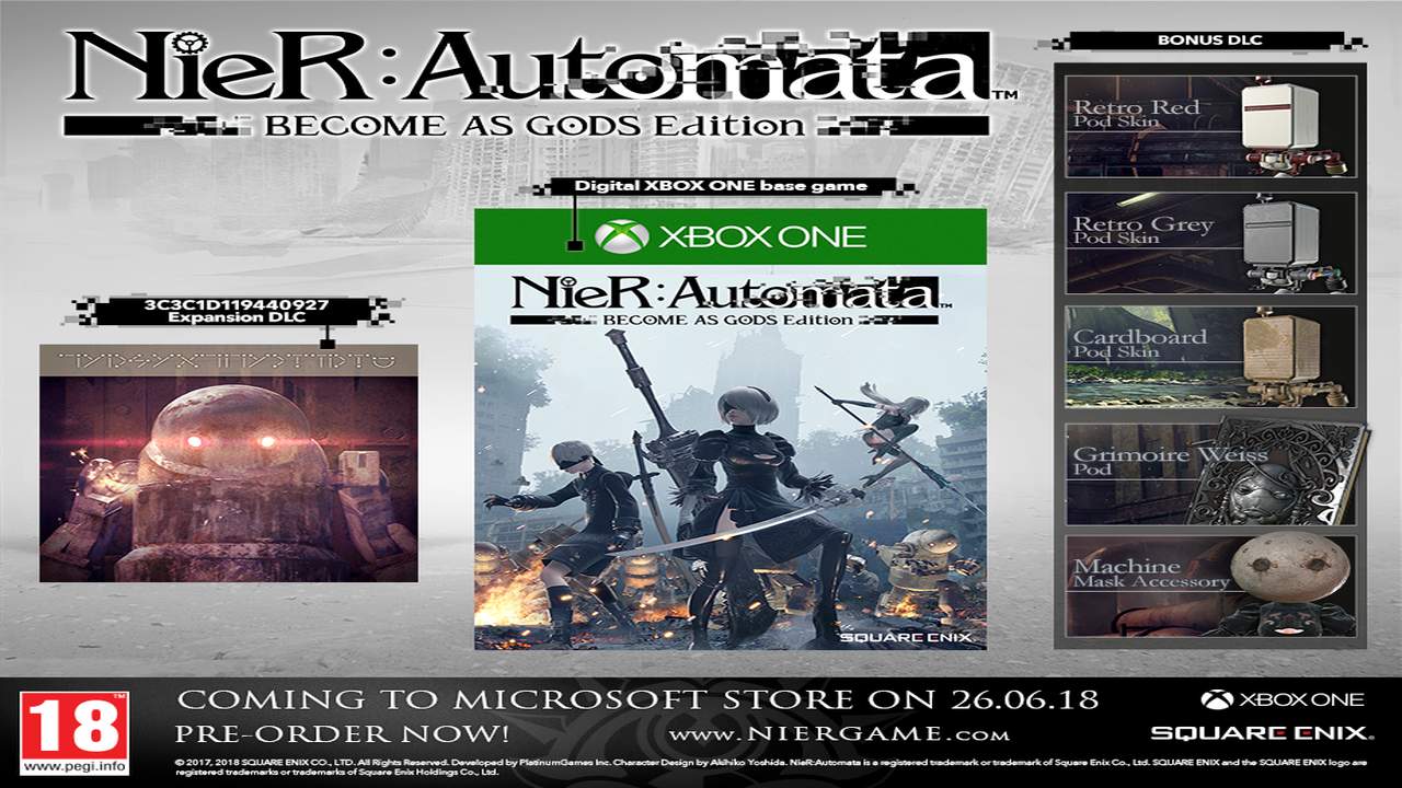 Nier Automata Become As Gods Edition Is Coming To Xbox One On 26th June Nier Automata Become As Gods Edition Is Coming To Xbox One On 26th June