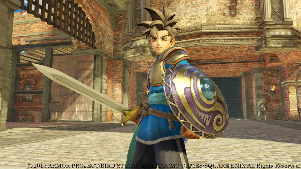 Luceus posing with sword and shield