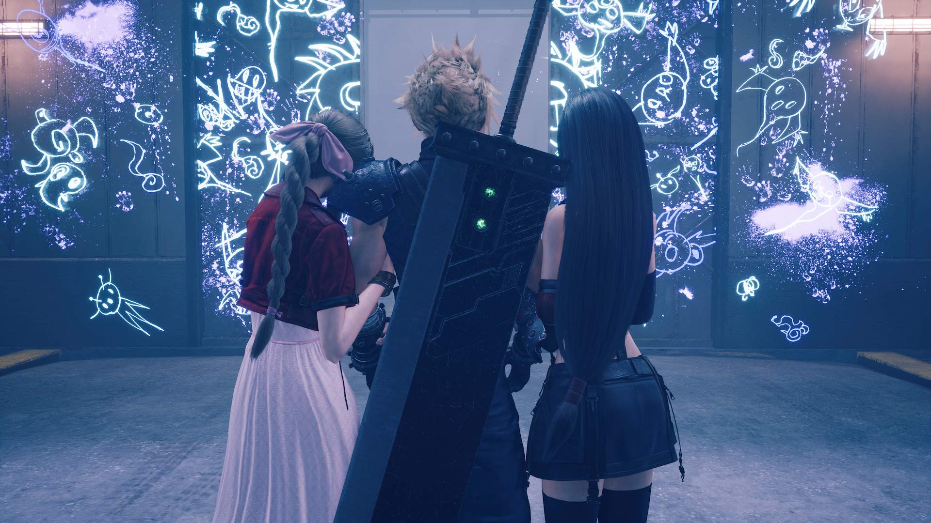 final fantasy aerith and cloud and tifa