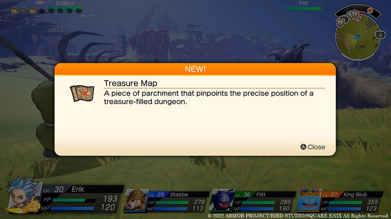 Finding a Treasure Map in DRAGON QUEST TREASURES