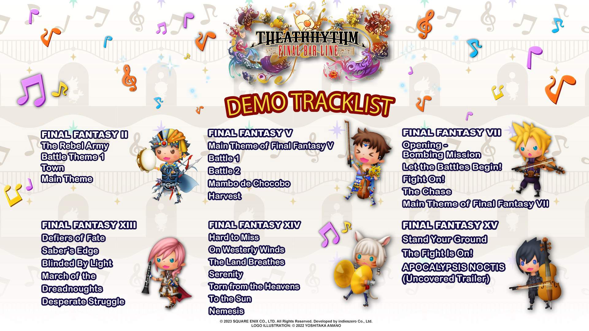 THEATRHYTHM FINAL BAR LINE demo tracklist