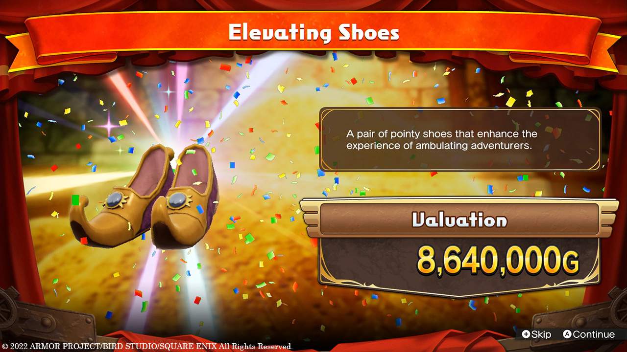 Elevating shoes valuation: 8,640,000G