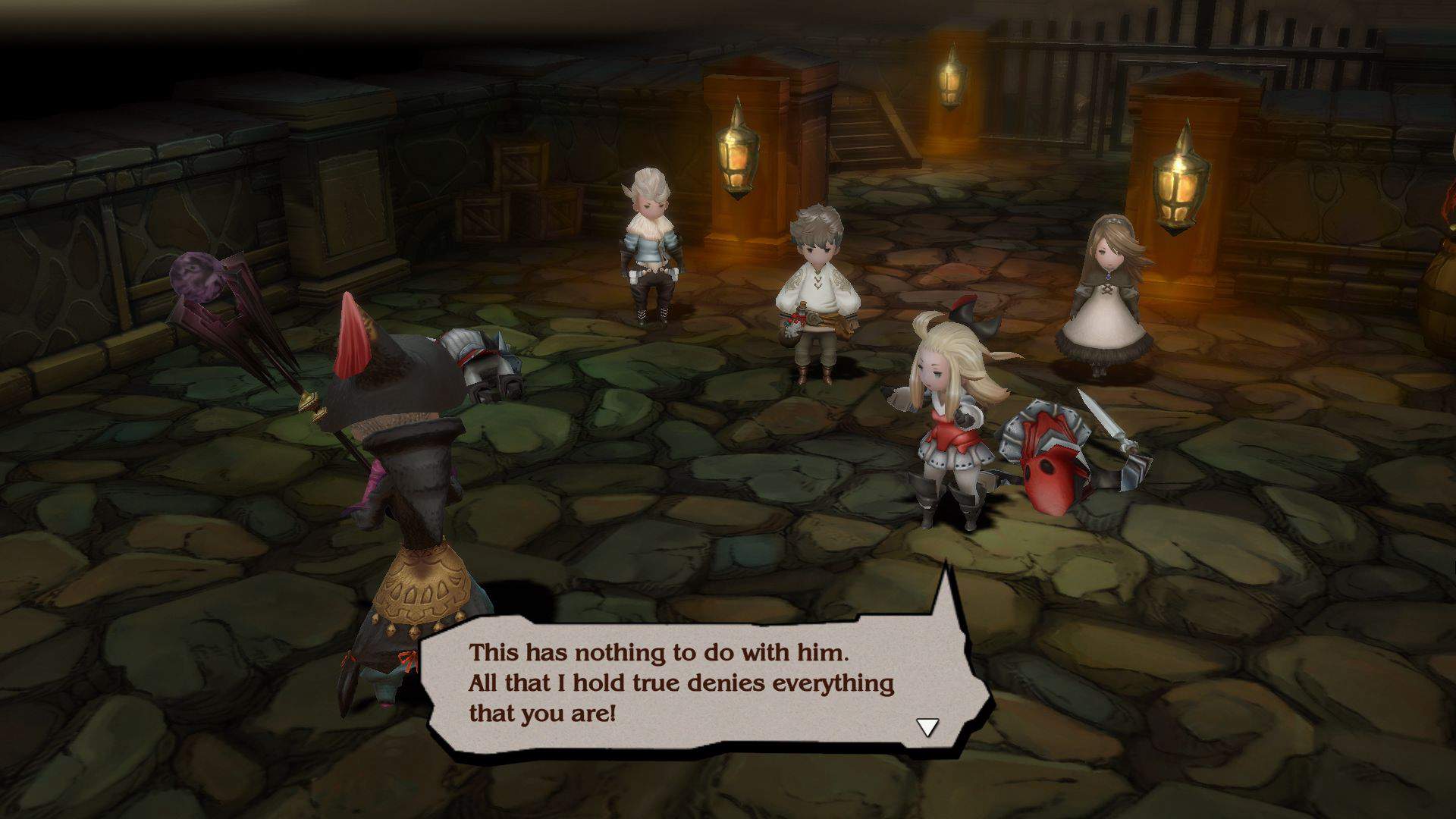 Dispatched by the duchy with its Sky Knights to capture the wind vestal in Caldisla, she instead joins Tiz and his party after becoming fed up with the duchy's underhanded methods.
