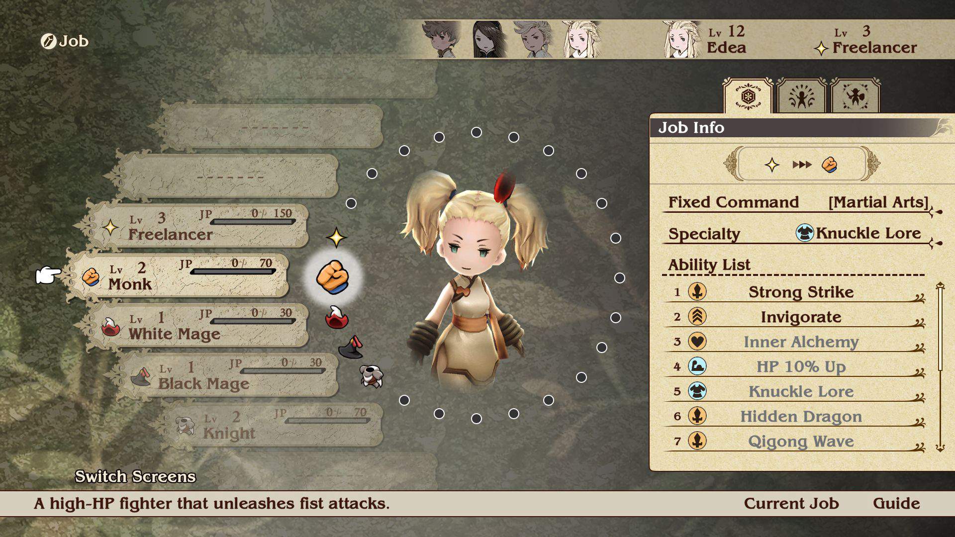 Command abilities - There are more than twenty jobs to choose from and each character may use a combination of abilities from any two jobs at one time. Find the combinations that suit your taste, whether it be assembling various attack commands or preparing an assortment of support commands.