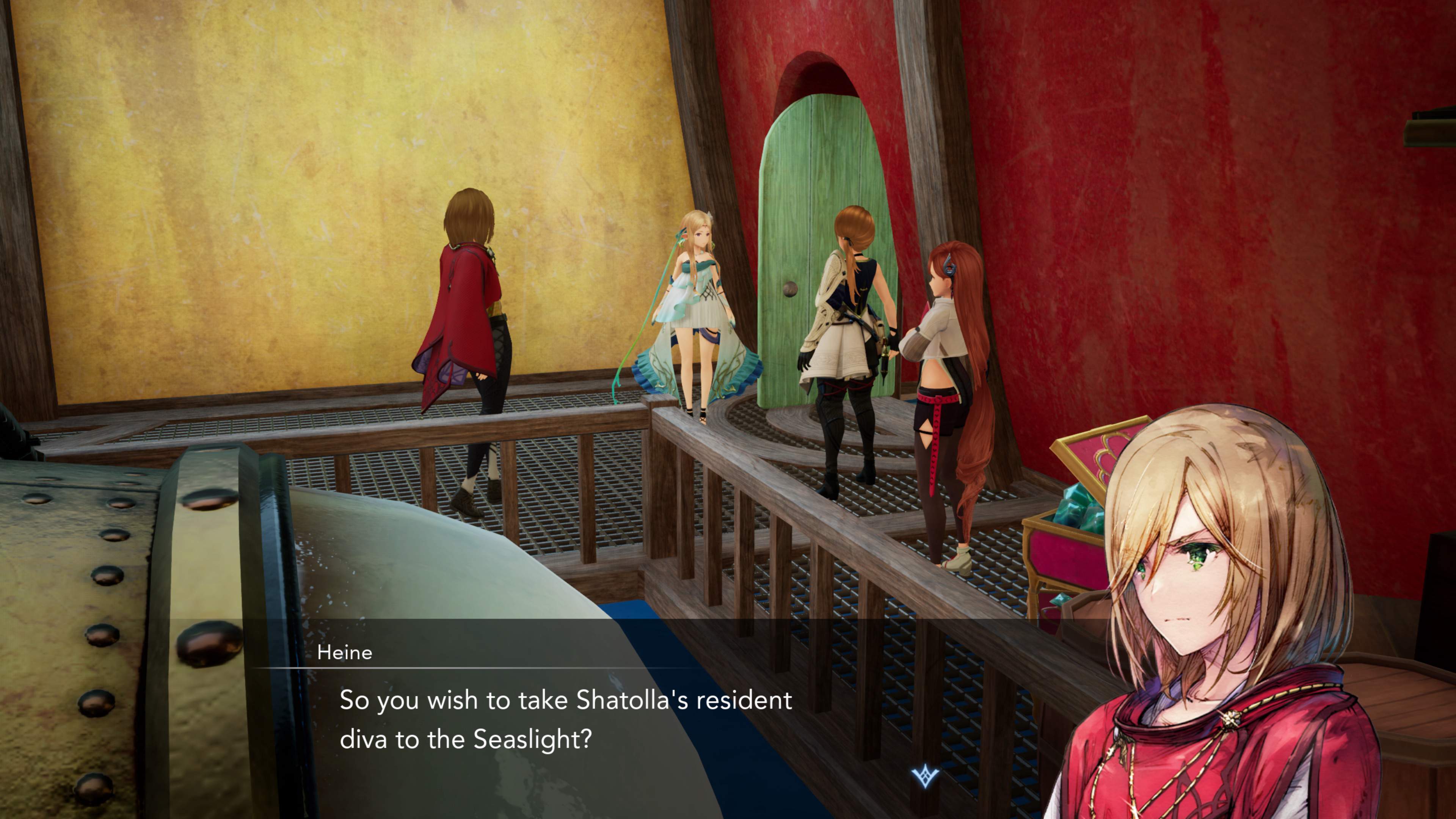 Heine, Emo, Aria and the Protagonist from HARVESTELLA