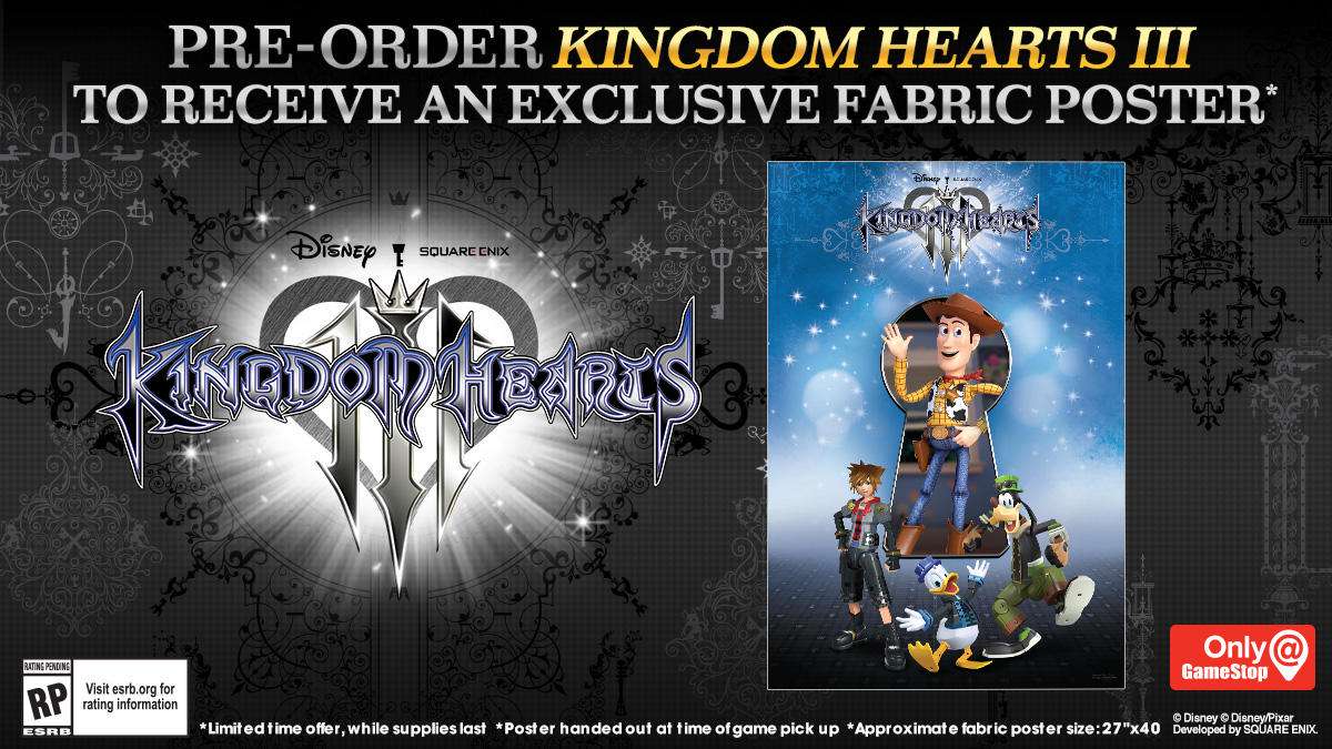 gamestop kingdom hearts 3 deluxe pre order bonus
