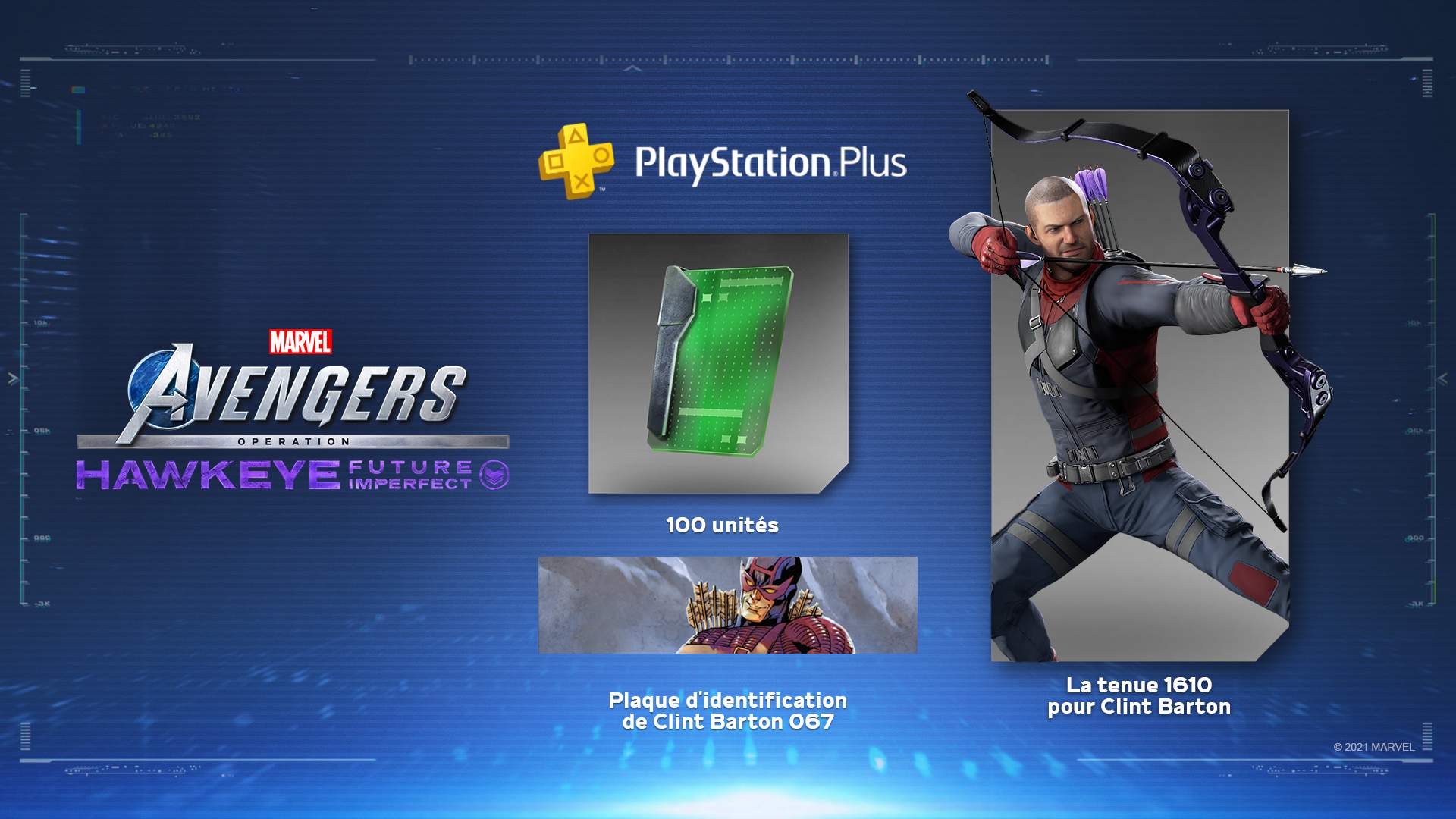 Associez votre compte PlayStation®Plus et recevez un pack d'éléments cosmétiques pour Hawkeye !