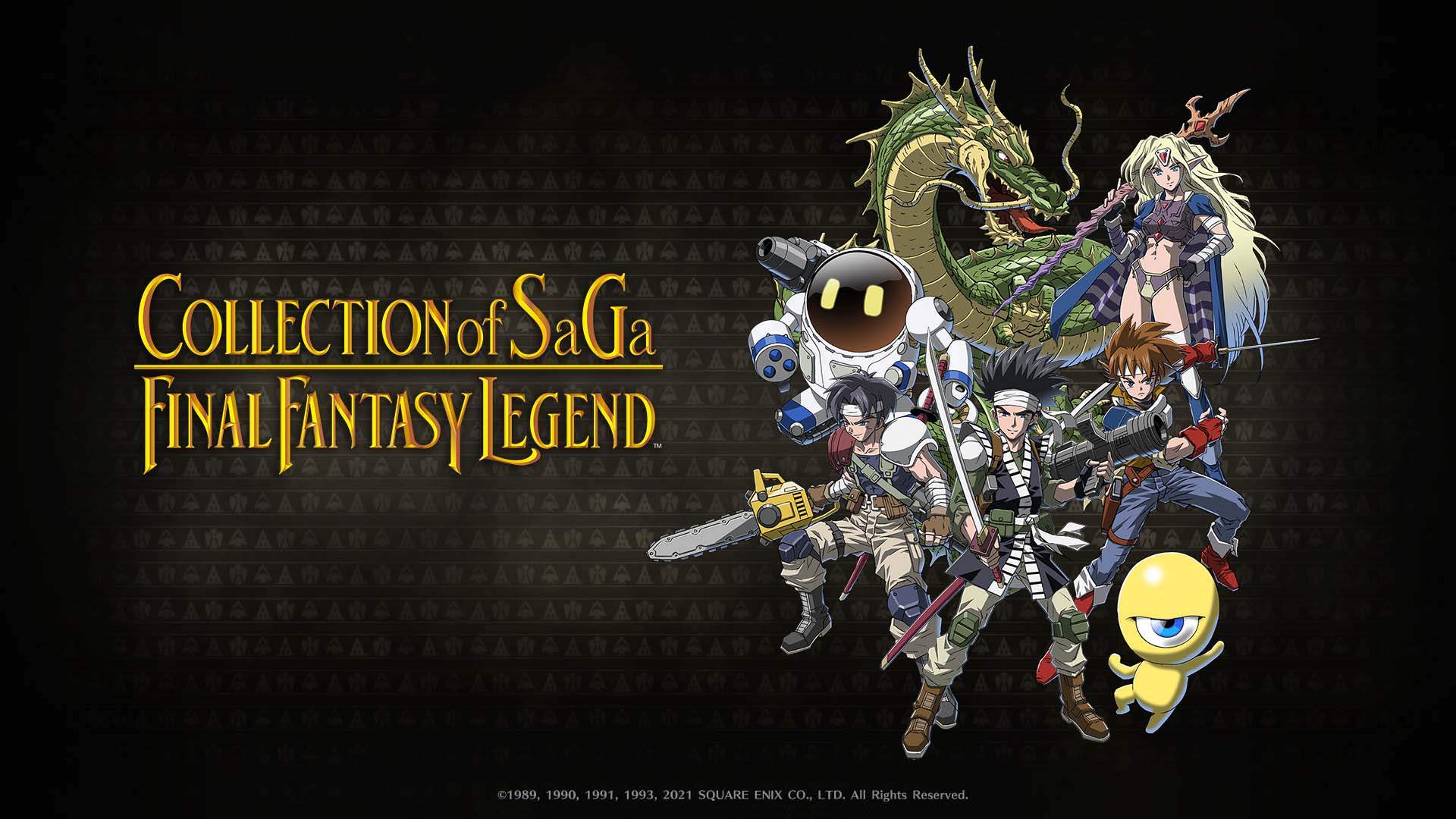 COLLECTION of SaGa FINAL FANTASY LEGEND key art showing the game logo and characters.