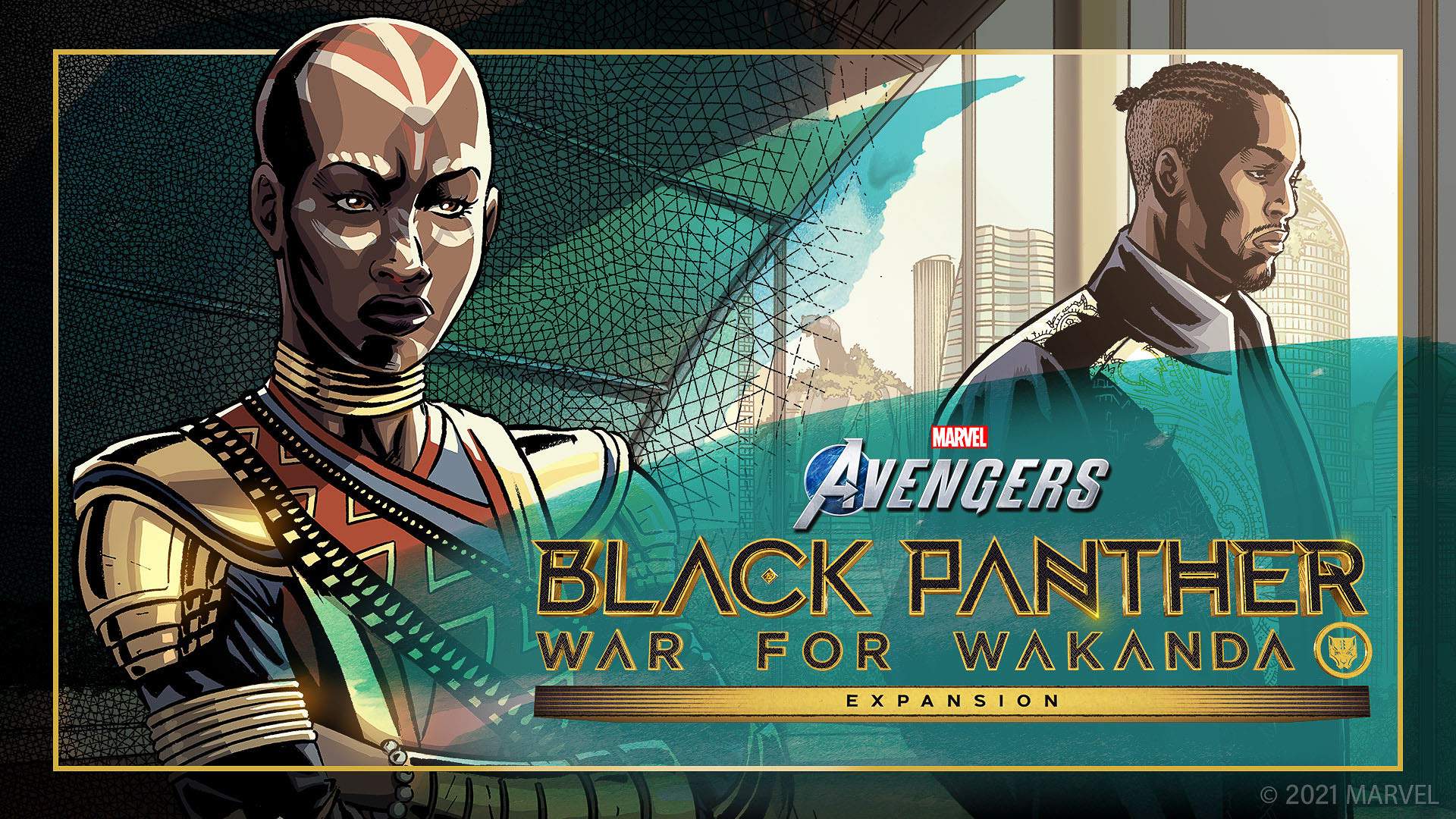 Okoye and T'Challa featured in a narrated digital comic.