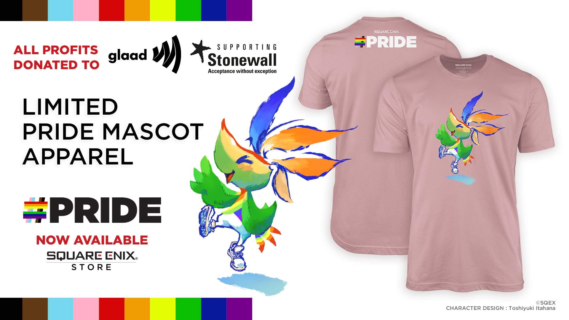 Limited edition Square Enix Pride apparel available from the Square Enix Store