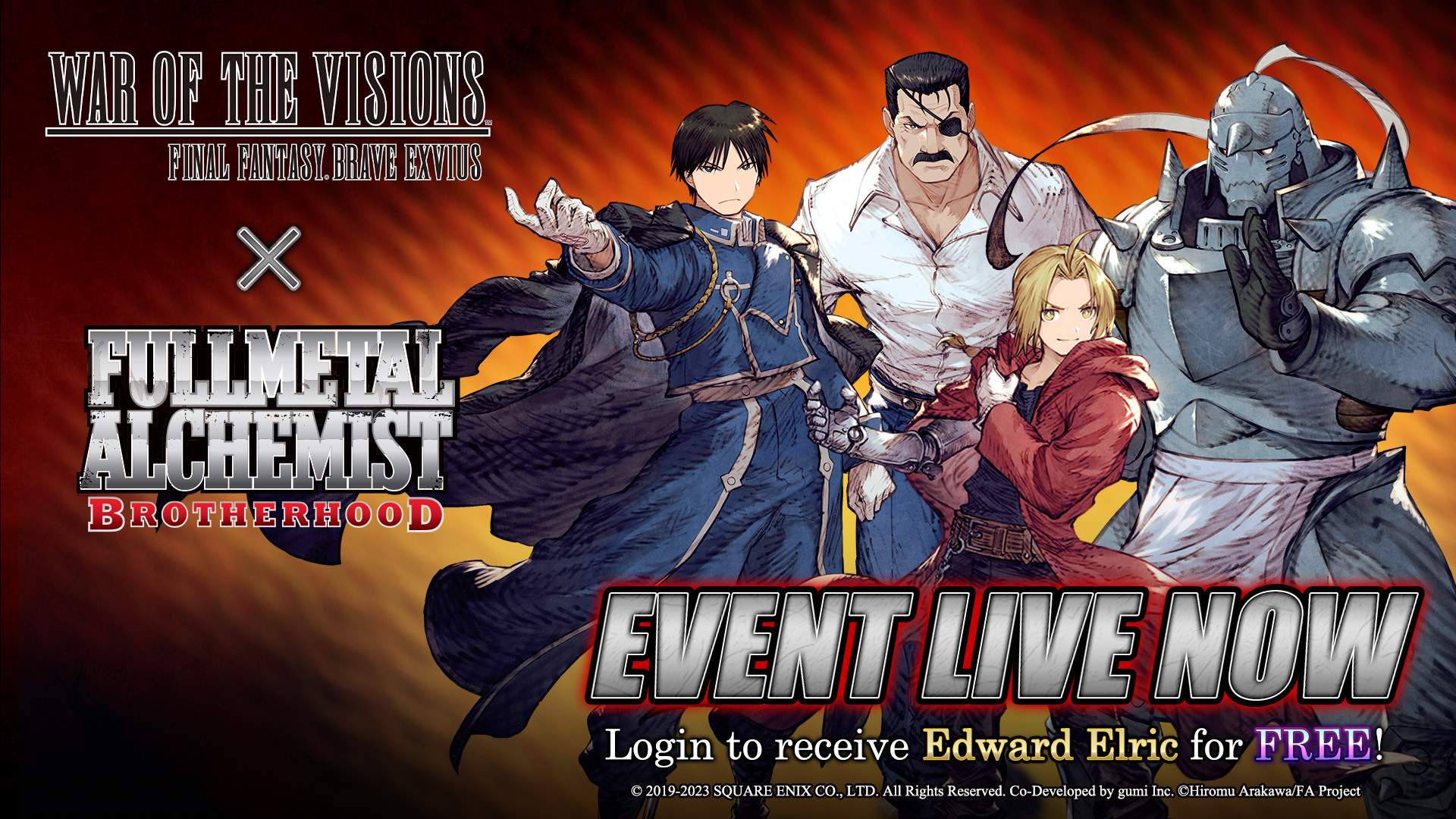 Roy Mustang, King Bradley, Edward Elric, and Alphonse Elric join WOTV FFBE