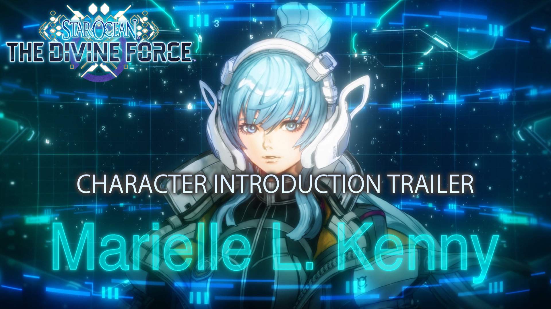 Character Marielle, a soldier of the Pangalactic Federation with the STAR OCEAN logo displayed.