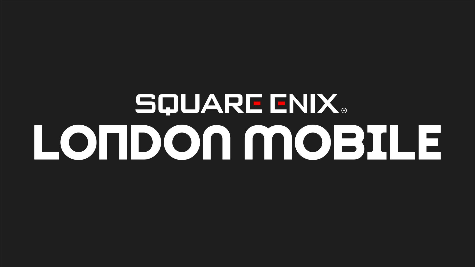 The words ‘Square Enix London Mobile’ against a black backdrop. 
