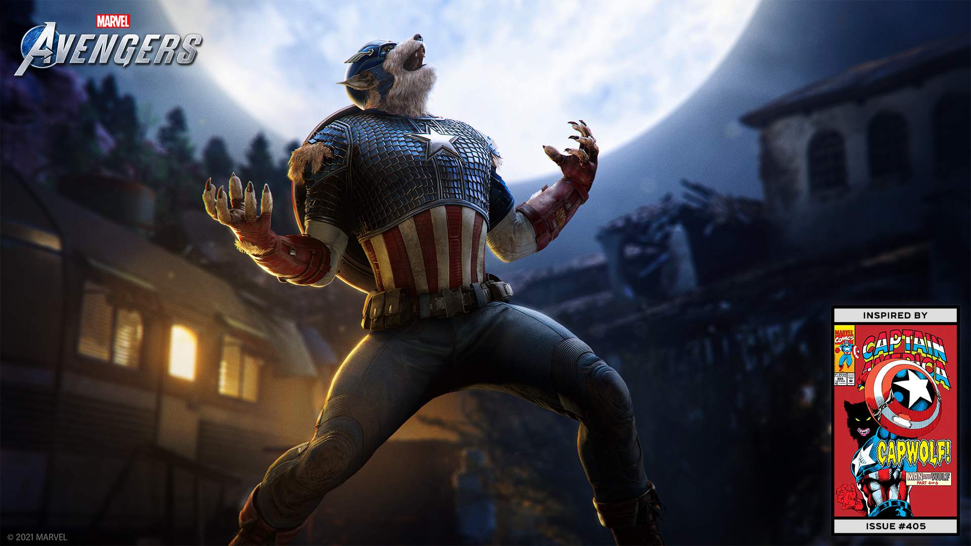 Captain America in his Capwolf outfit.