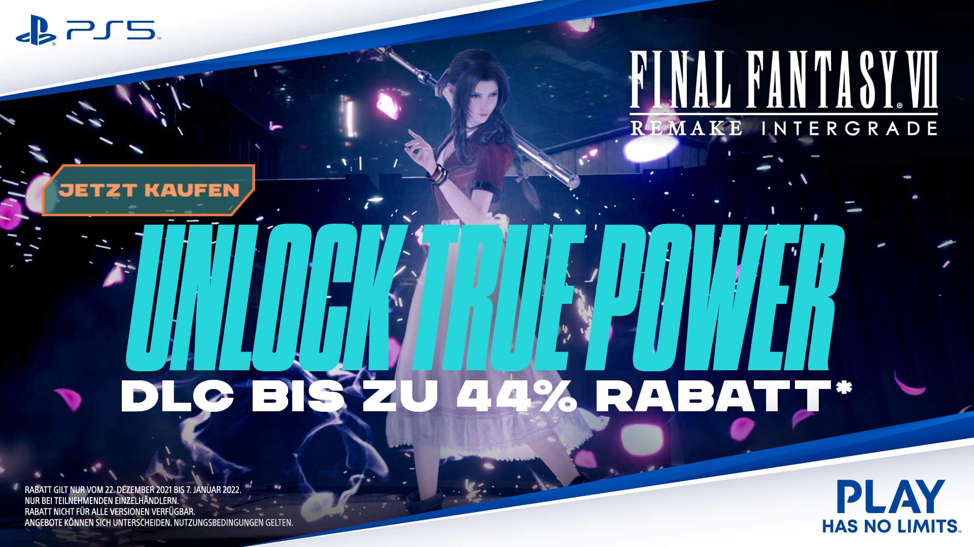 Aerith strikes a pose. FFVII REMAKE INTERGRADE - SPART BIS ZU 44%