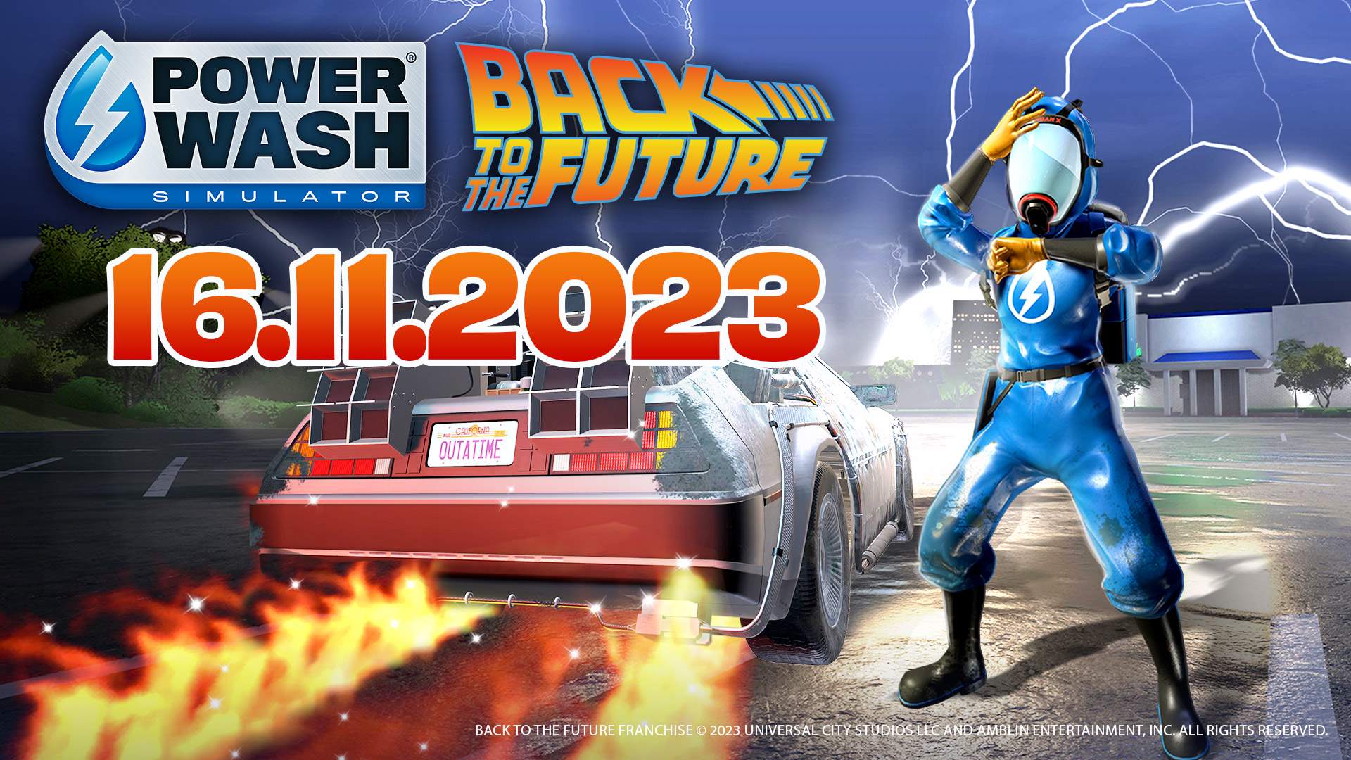 Back to the Future cruises into PowerWash Simulator next month