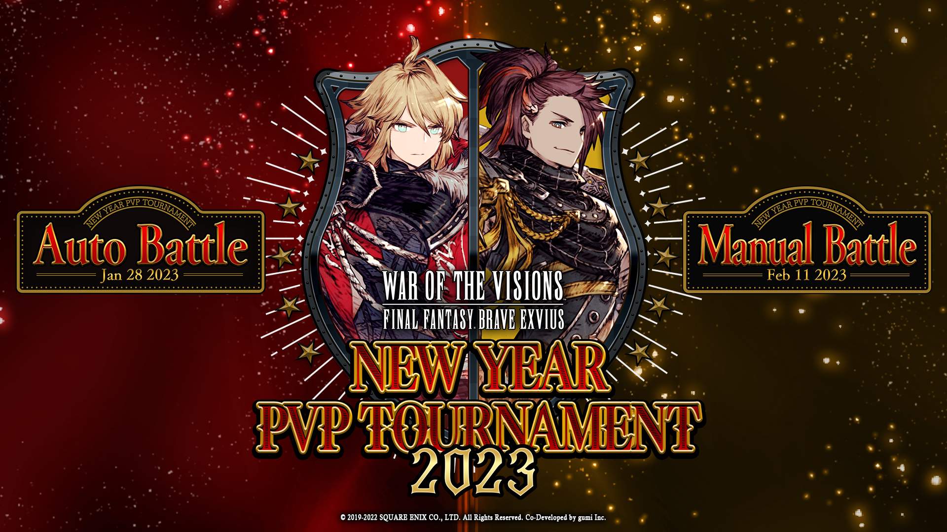 New Year PvP Tournament Emblem featuring Mont and Jayden