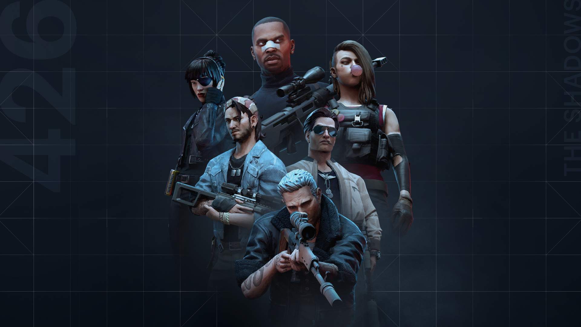 All six of the agents posing for the camera in an action pose.