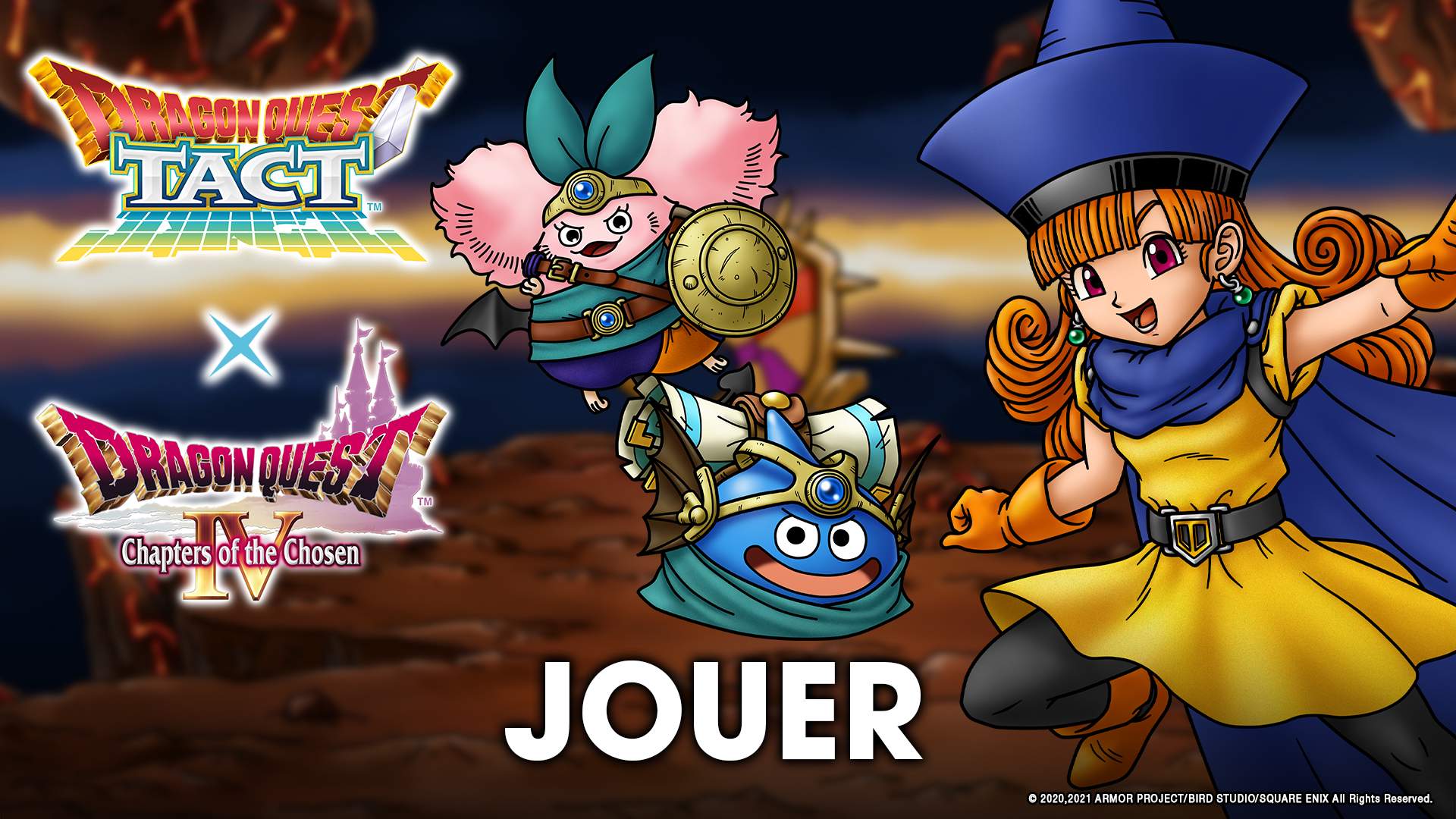 Rosinie et Magello de DRAGON QUEST TACT rencontrent Alina de DRAGON QUEST IV.