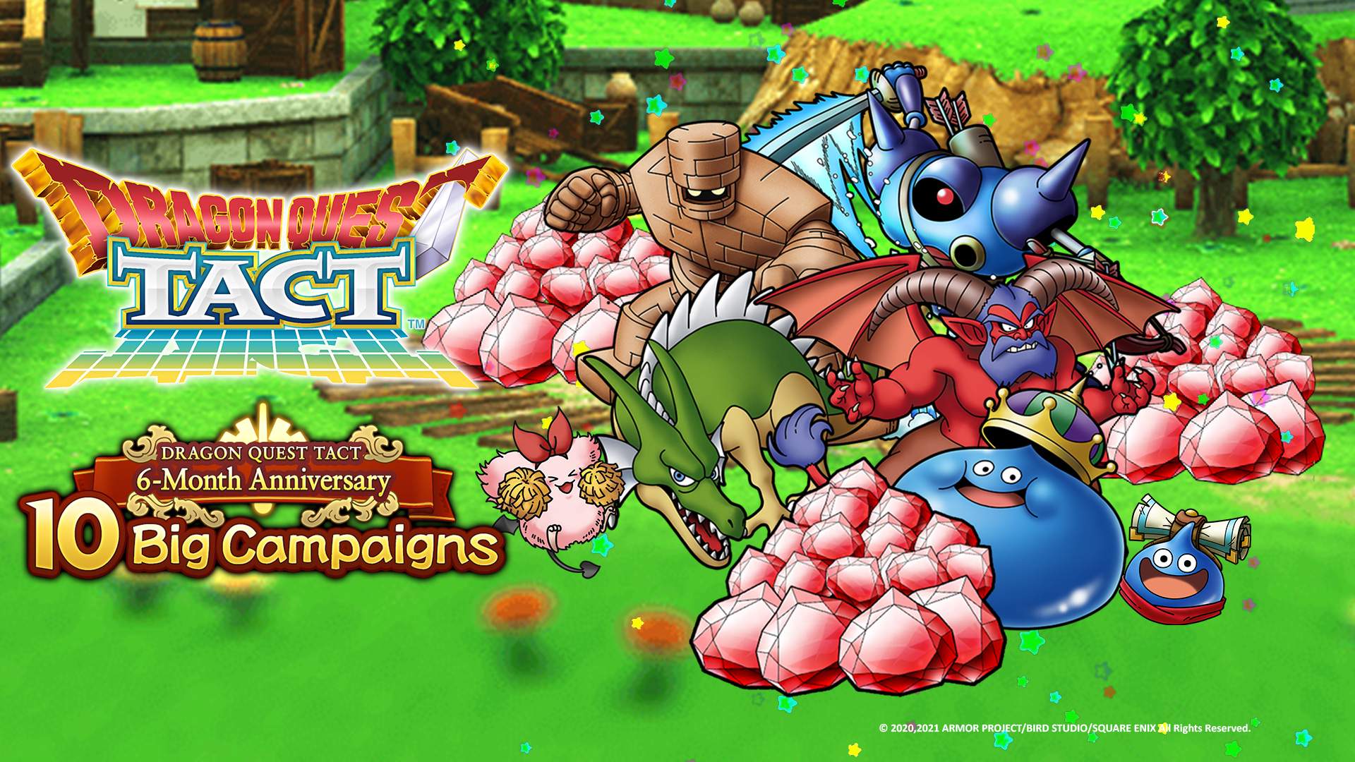 Majellan, Mindini, and other DRAGON QUEST TACT monsters celebrating 6-Month Anniversary