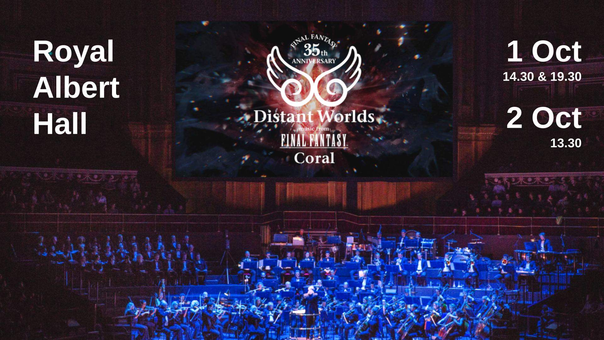Orchestra image with the Distant Worlds text logo