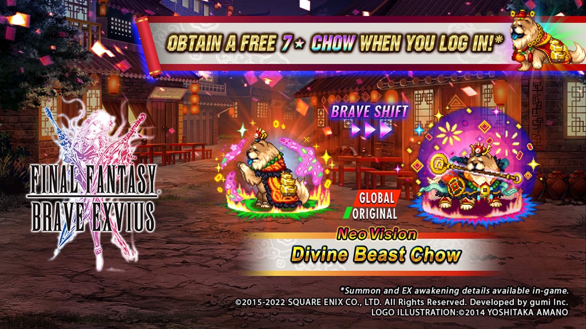 Chow, the global original unit, is shown in his new Neo Vision form before and after brave shift