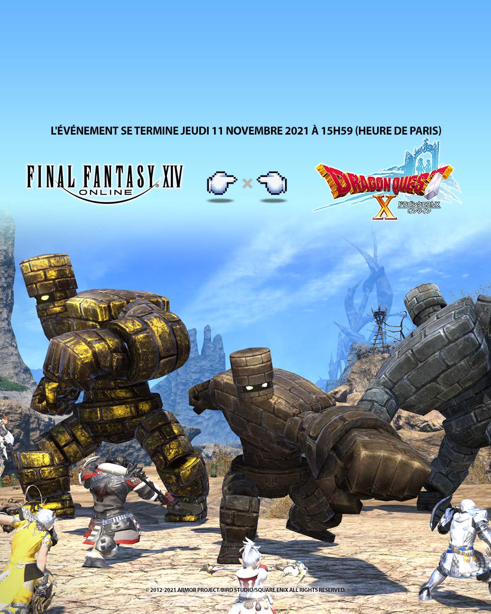 Collaboration FINAL FANTASY XIV x Dragon Quest X en ligne jusqu'au 11 novembre !