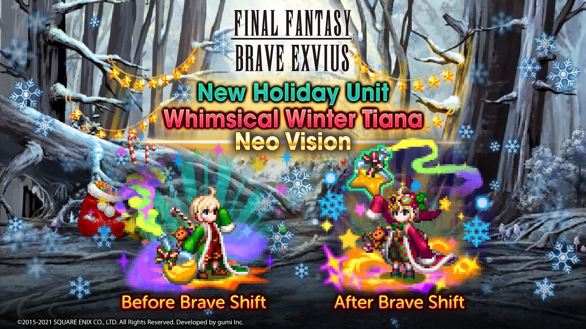 New holiday unit Whimsical Winter Tiana Neo Vision in her before and after Brave Shift form