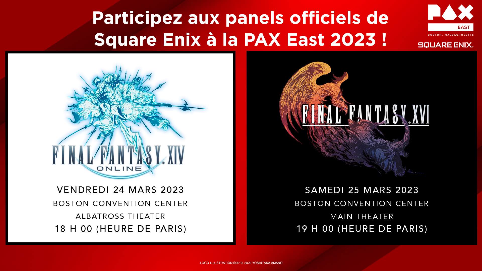 PAX East 2023 Panels featuring FINAL FANTASY 16 and FINAL FANTASY 14.